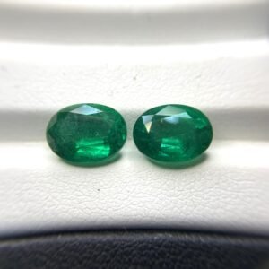 Natural Emerald Oval Pair 1.35 Ct Each