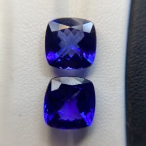 Natural Tanzanite pair Cushion cut. 7.96 carat